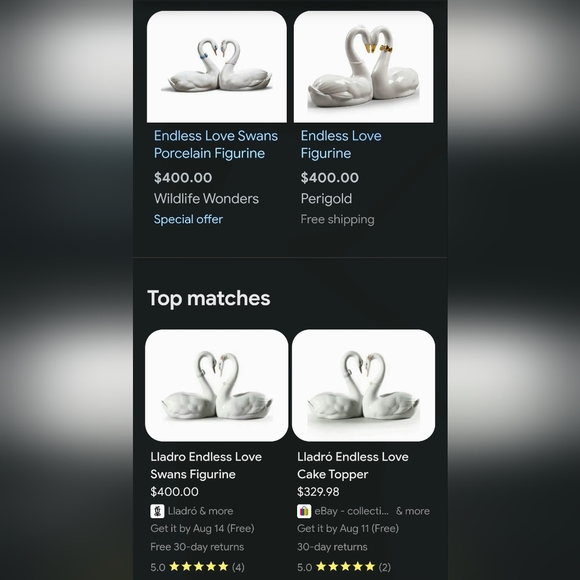 Elegant White Swan Figurines with Gold Accents - Picture 6 of 10